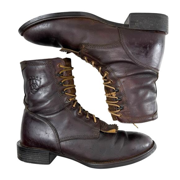 Ariat Heritage Lacer Kilte Roper Boot Men Size 9.5 EE WIDE Brown Leather Packer - Picture 8 of 12